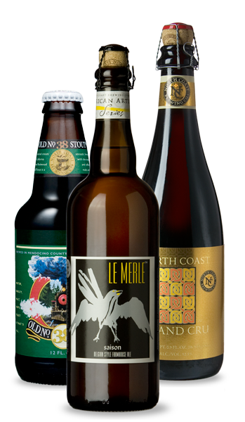 North Coast Brewing Le Merle, Old No. 38 Stout, and Grand Cru