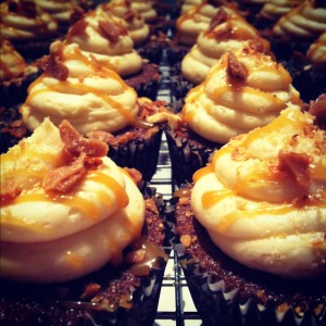 Old Rasputin Russian Imperial Stout Cupcakes with Salted Caramel Buttercream Frosting